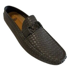 Royal Shoes Mens  Gray Faux Leather Loafer Moccasin Driving Casual Size 12